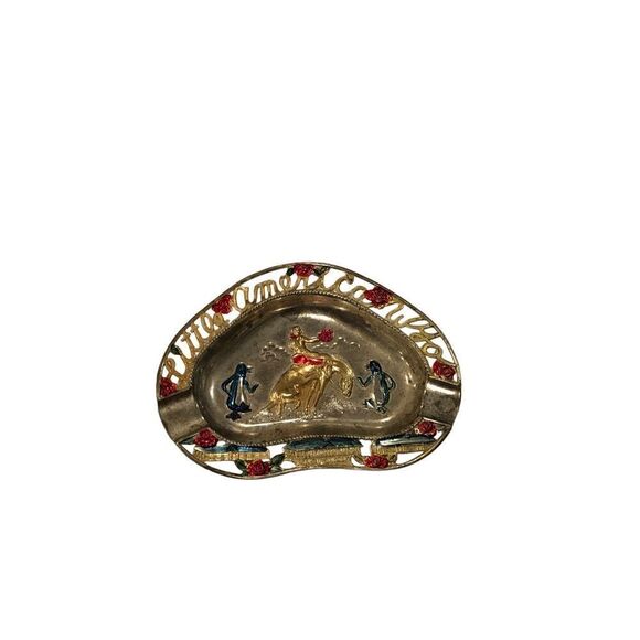 Vintage Little America Wyoming Tin Plate Embossed Ashtray Catch All Americana Ki - Picture 12 of 16
